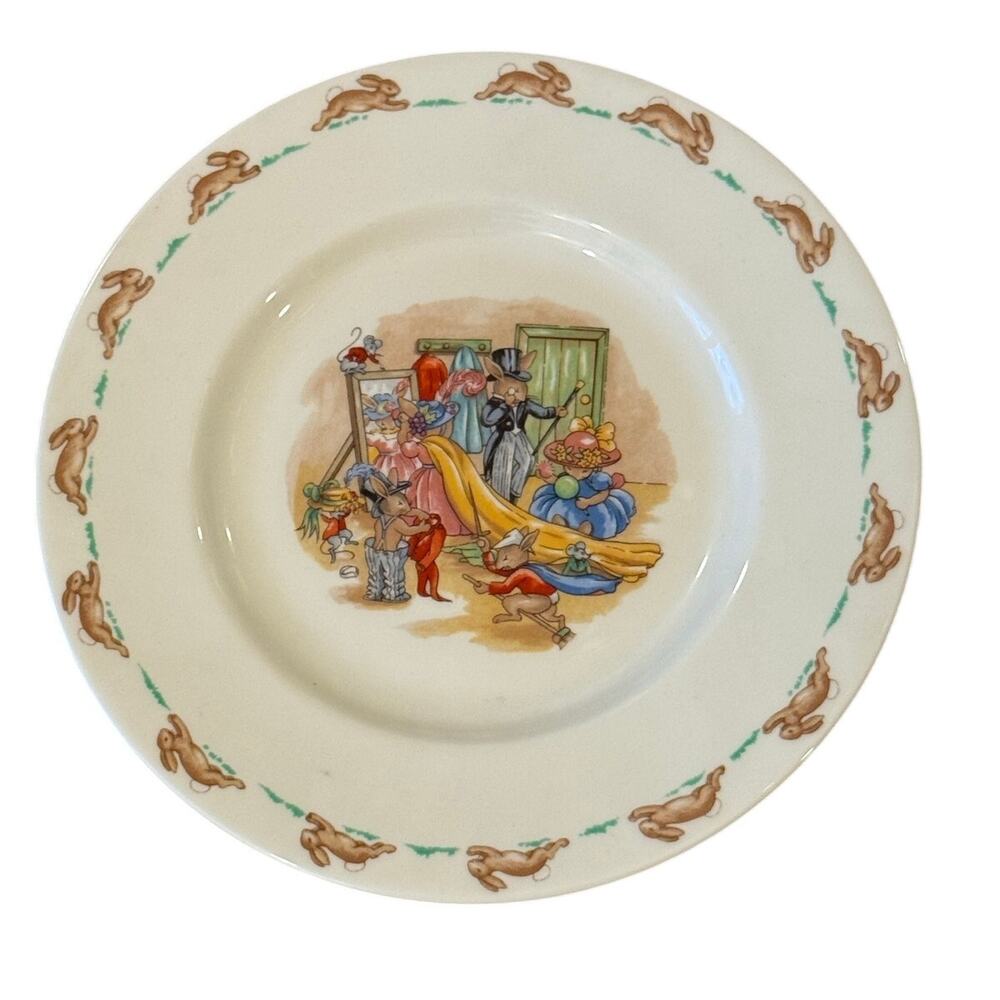 Royal Doulton Bunnykins Plate "Dressing Up" pattern 8" plate 1936